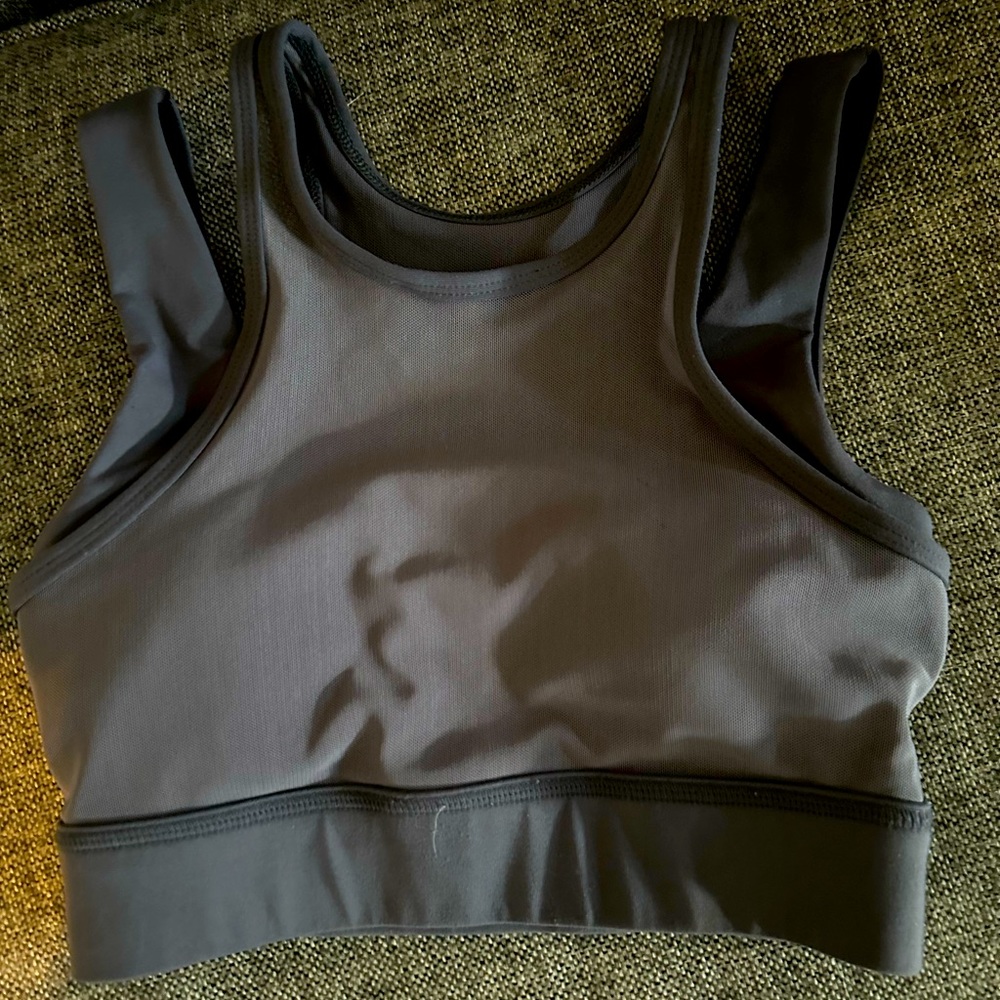 For the Peach Grey Sports Bra